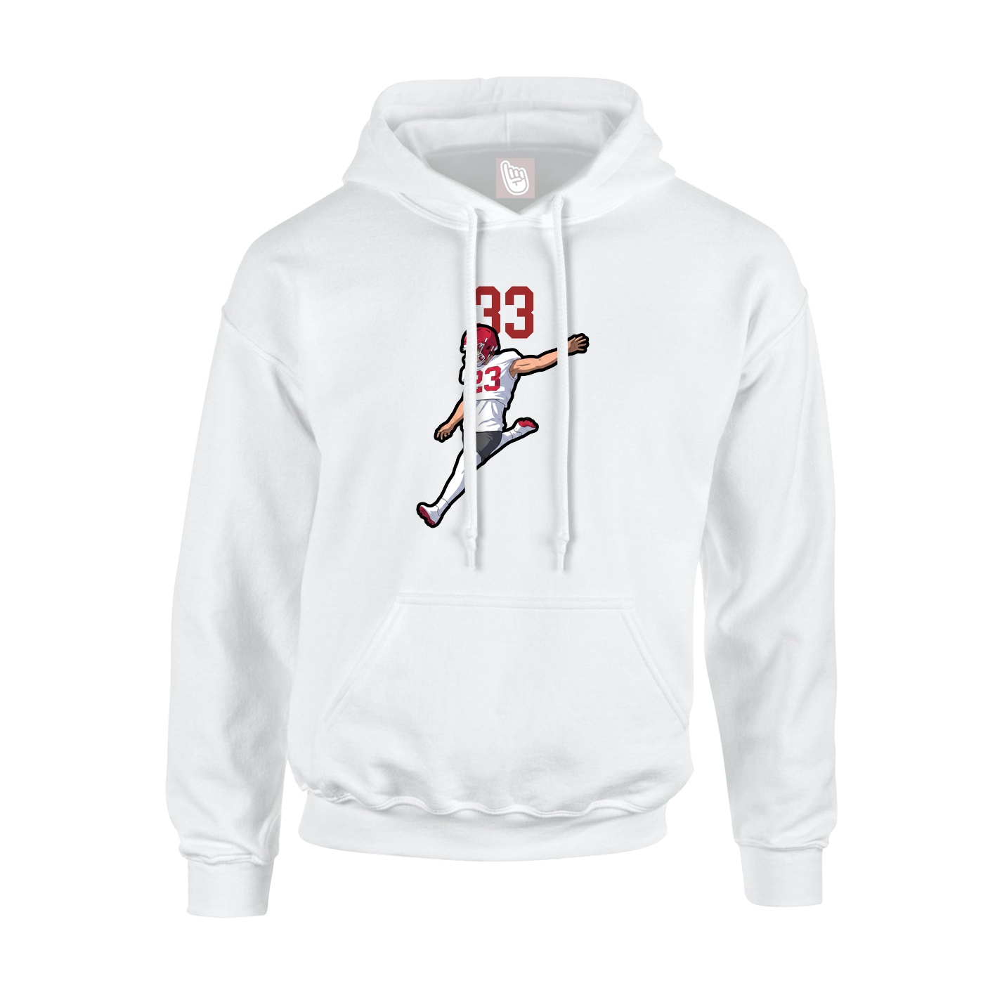 Youth Hoodie — Number Top in White