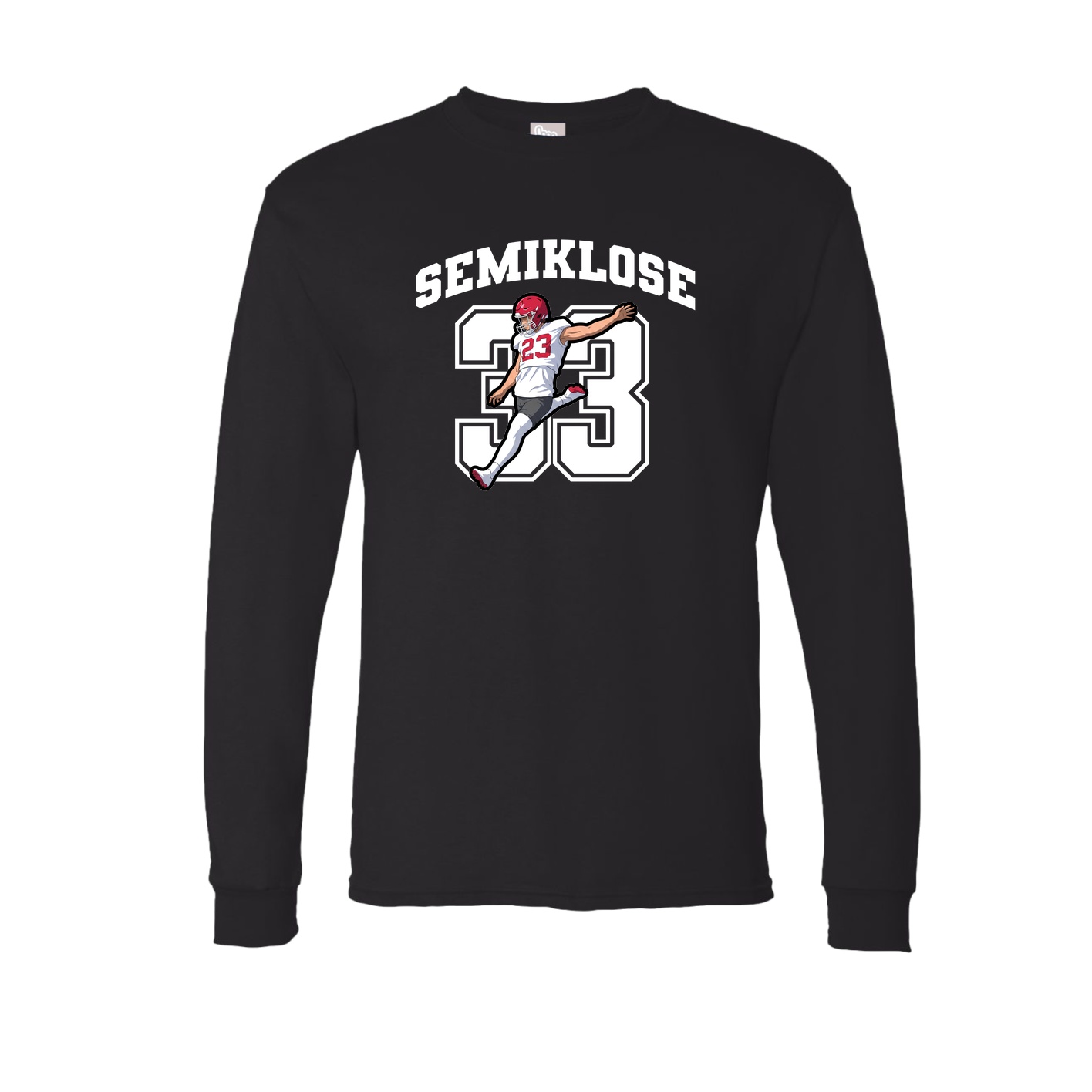 Long Sleeve Tee — Number in Black