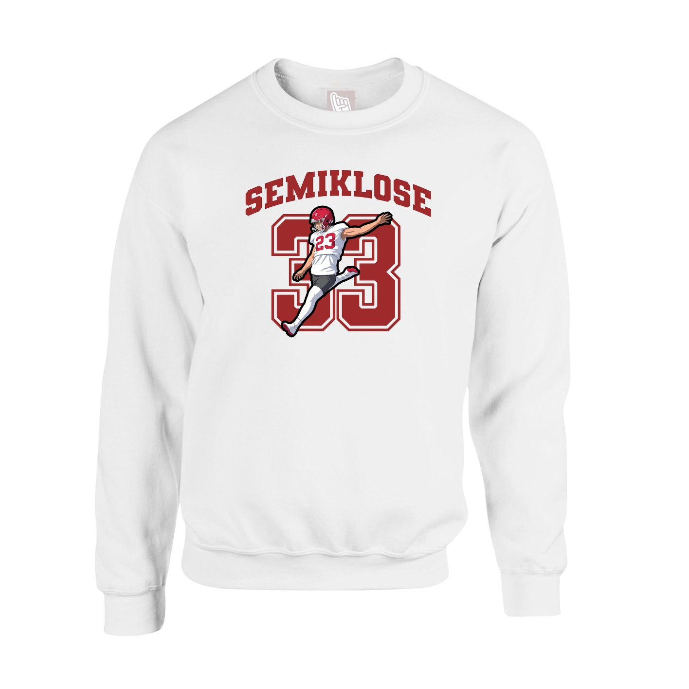 Fleece Crew — Number in White