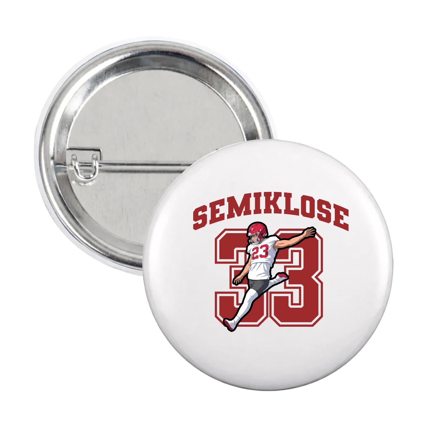 Game Day Button — Number in White