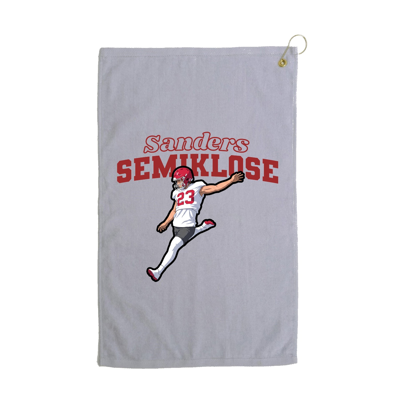 Golf Towel — Name Arch in Grey