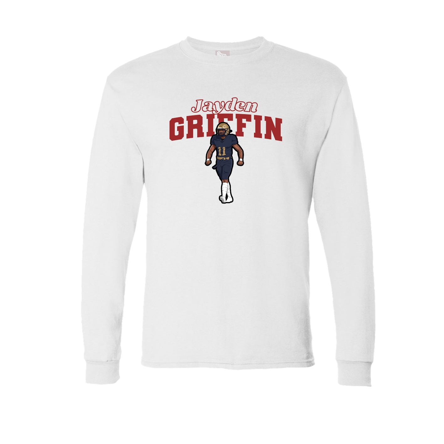 Long Sleeve Tee — Name Arch in White