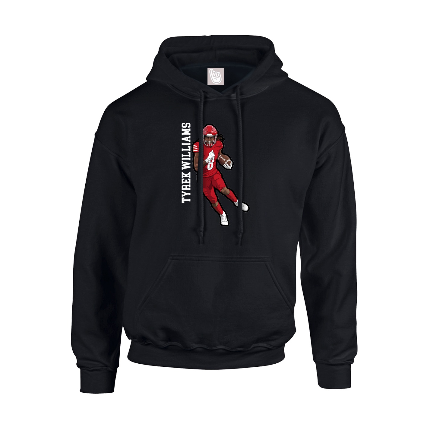 Youth Hoodie — Name Vertical in Black