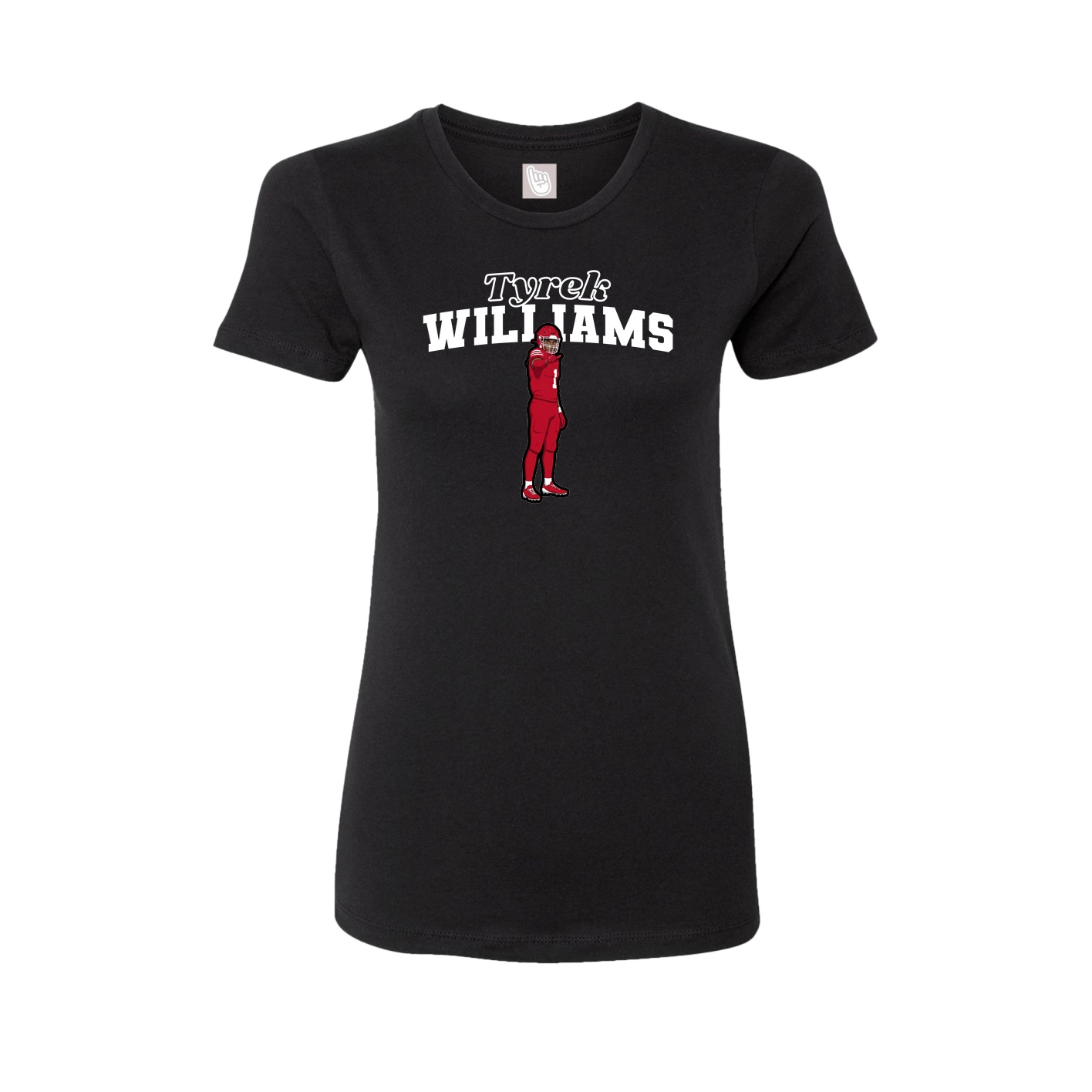 Fitted Women's Tee — Name Arch in Black