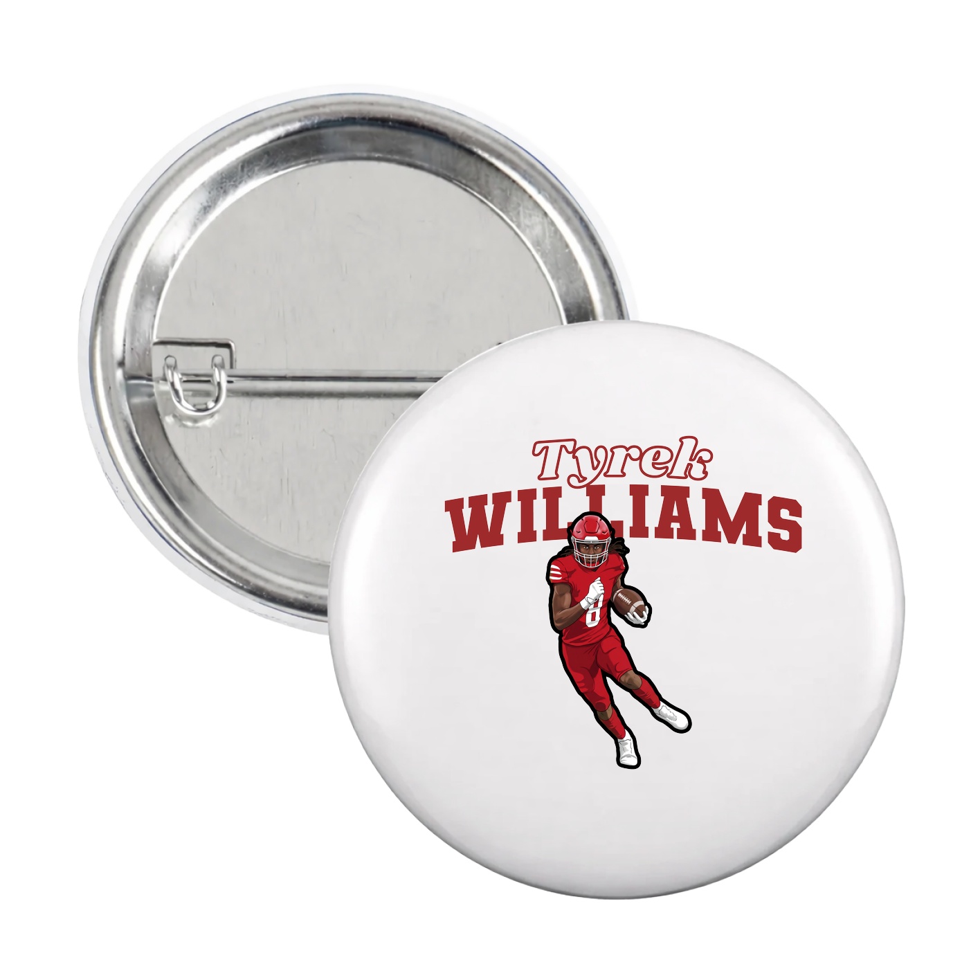 Game Day Button — Name Arch in White