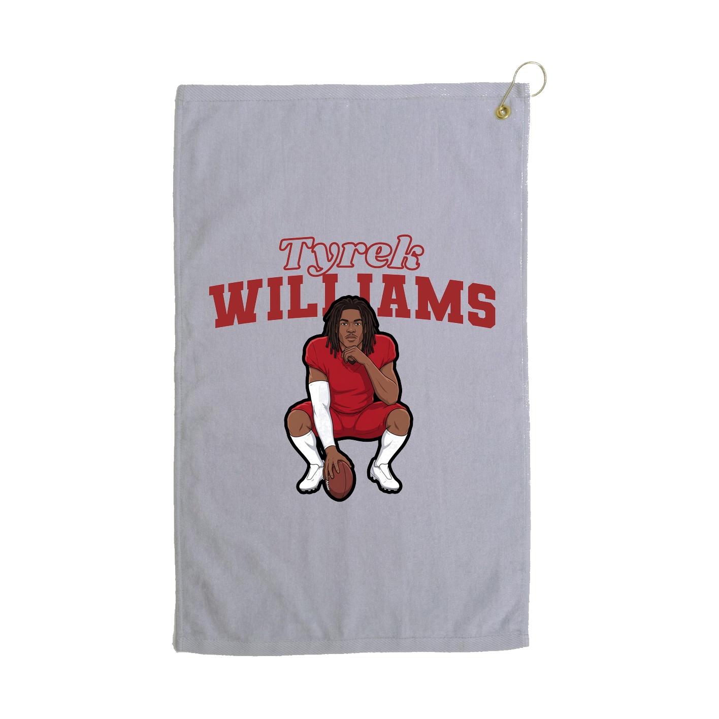Golf Towel — Name Arch in Grey