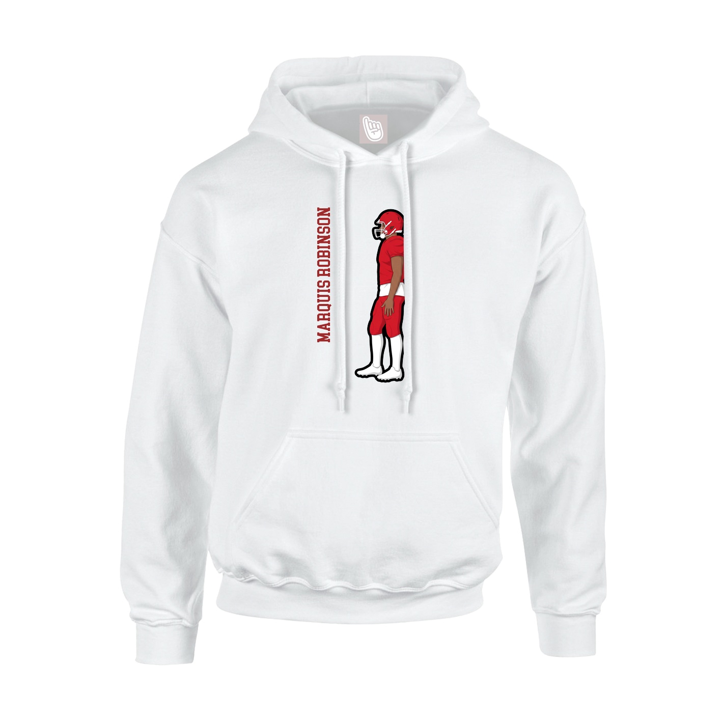 Hoodie — Name Vertical in White