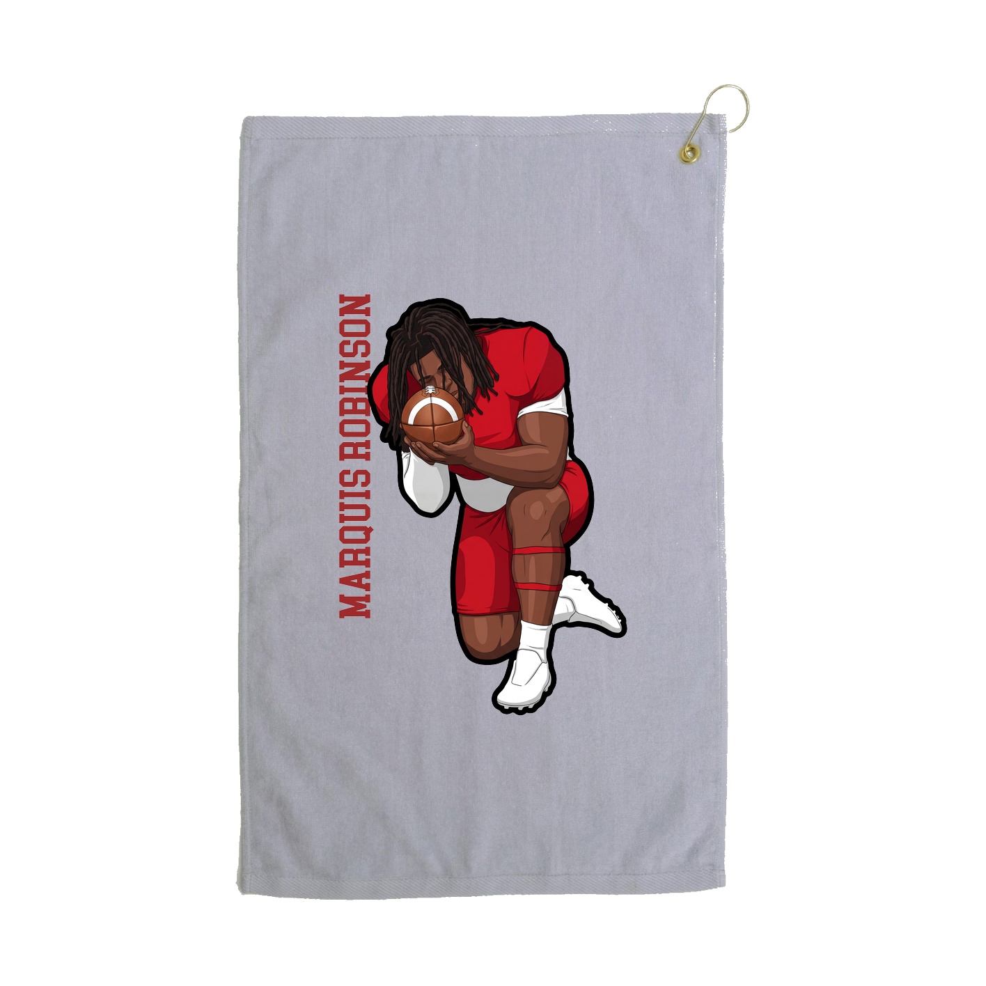 Golf Towel — Name Vertical in Grey
