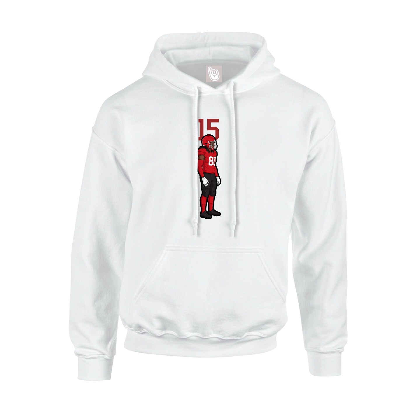 Youth Hoodie — Number Top in White