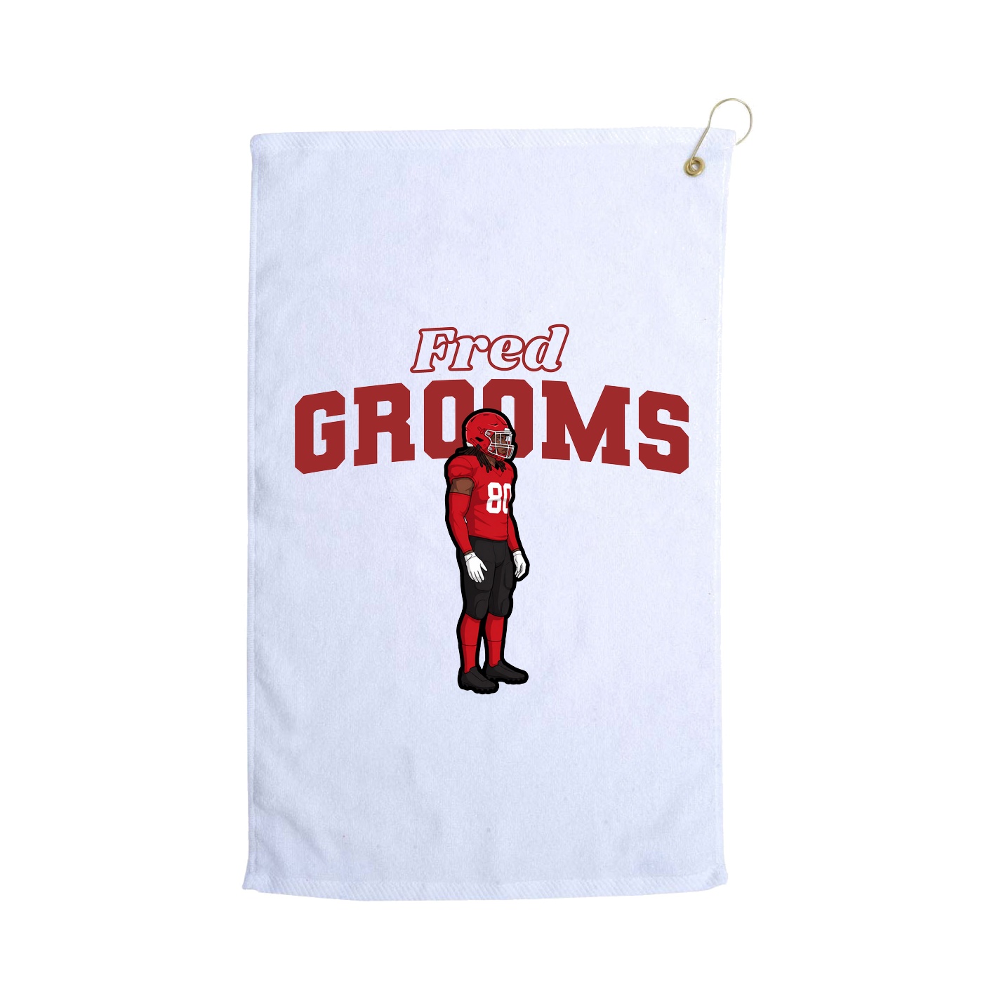 Golf Towel — Name Arch in White