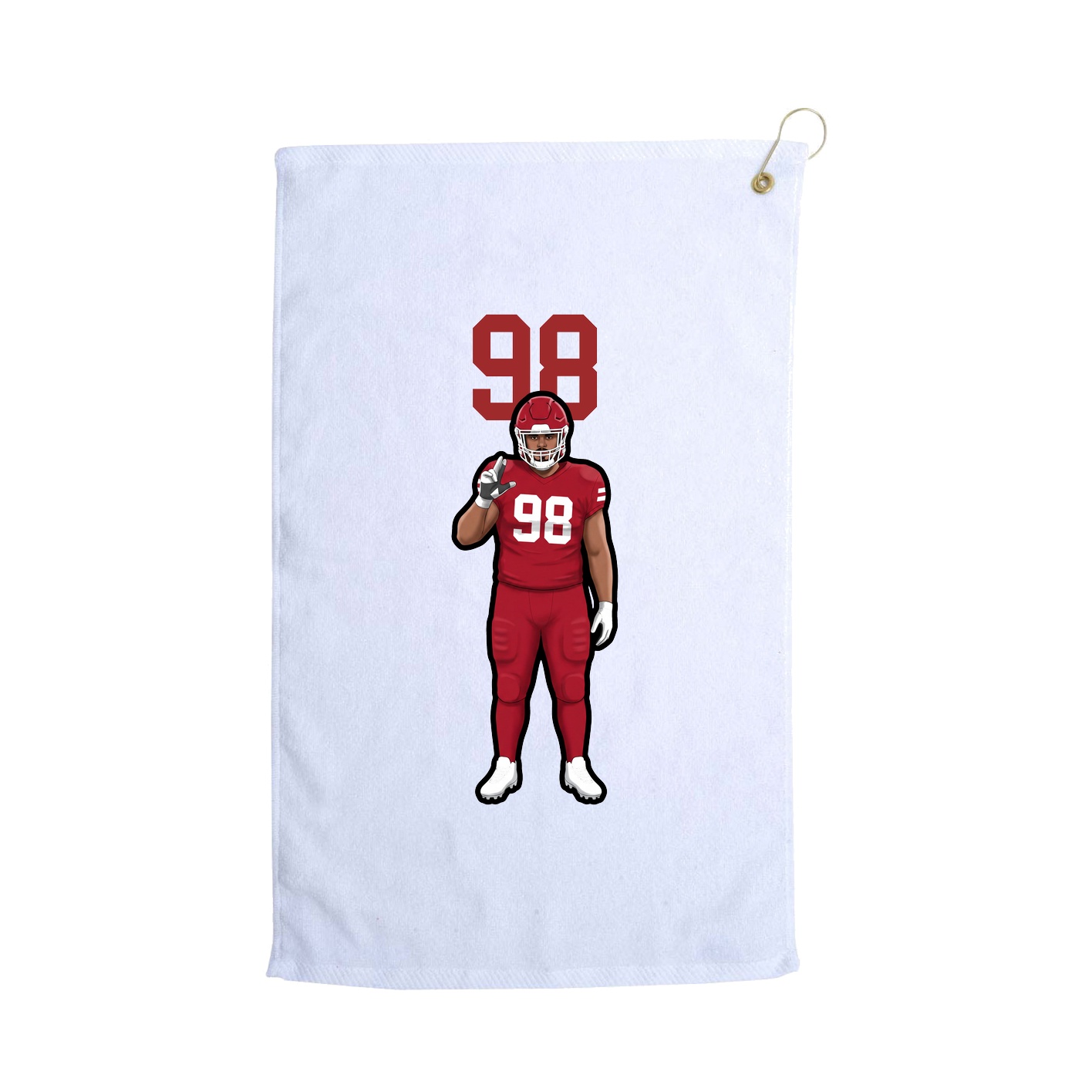Golf Towel — Number Top in White