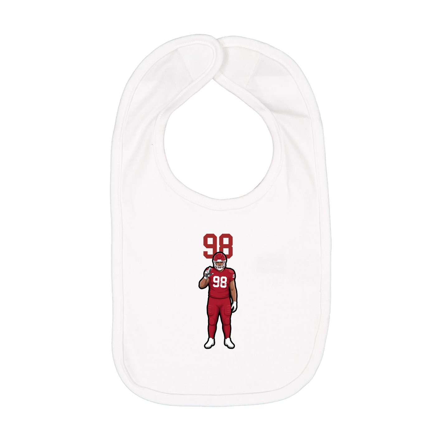Infant Bib — Number Top in White