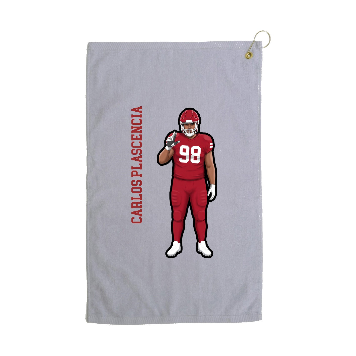 Golf Towel — Name Vertical in Grey