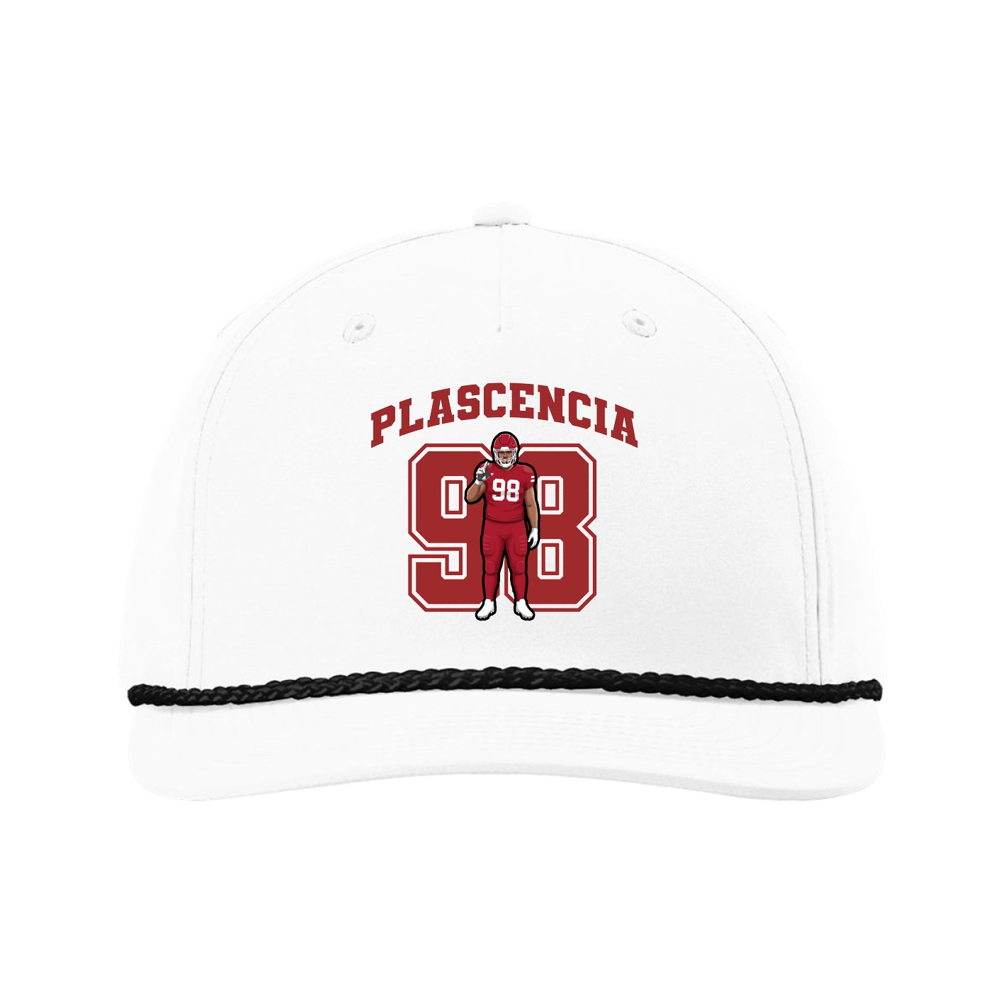 Five-Panel Classic Rope Cap — Number in White