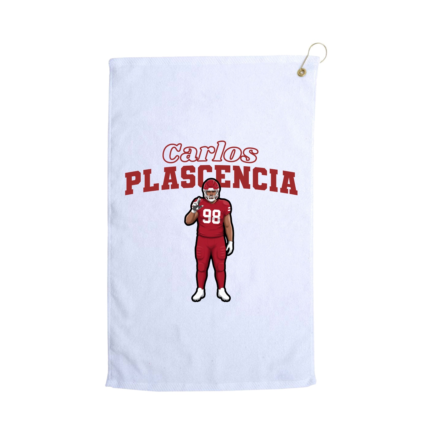 Golf Towel — Name Arch in White