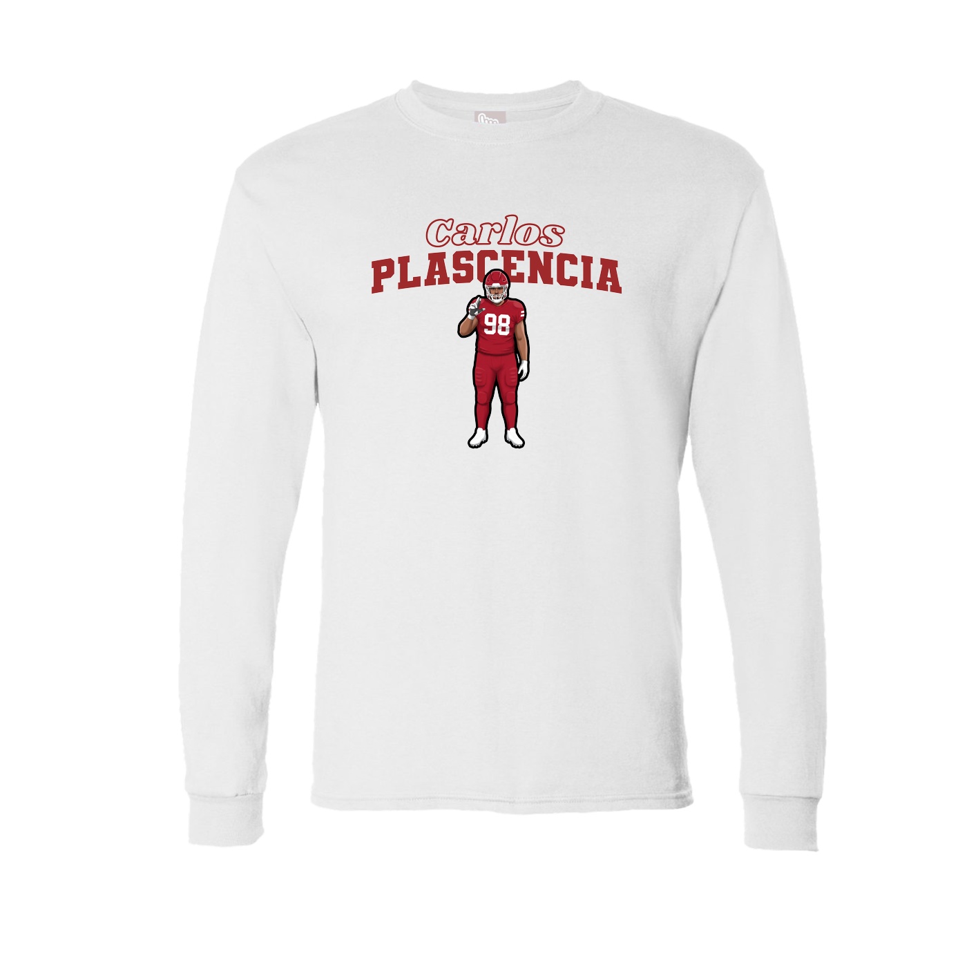 Long Sleeve Tee — Name Arch in White