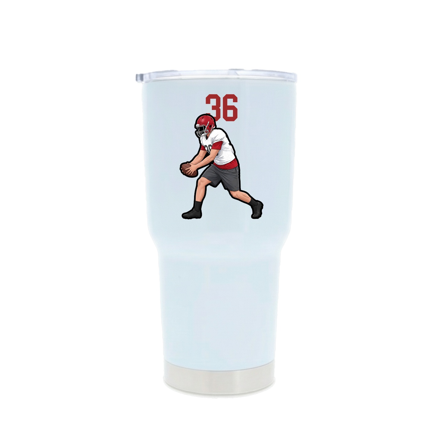 30oz Stainless Steel Tumbler — Number Top in White