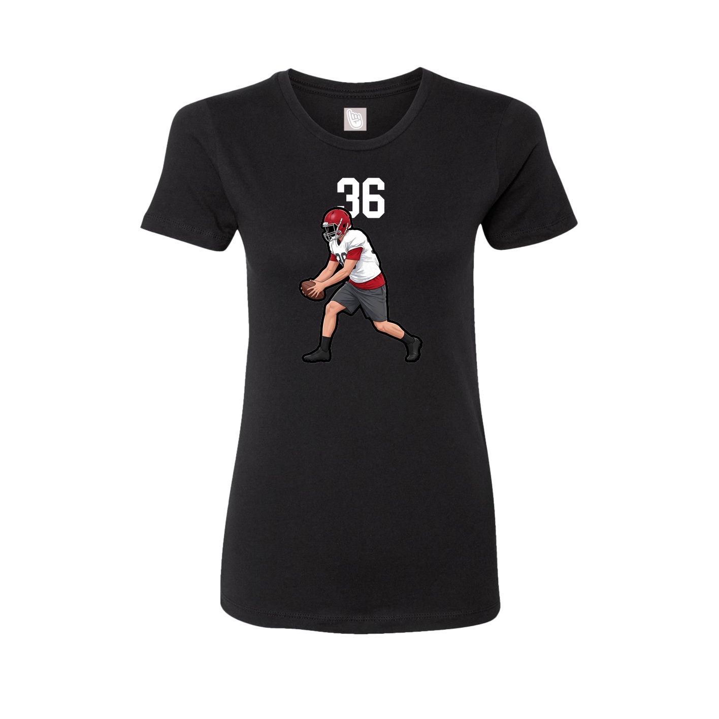 Fitted Women's Tee — Number Top in Black