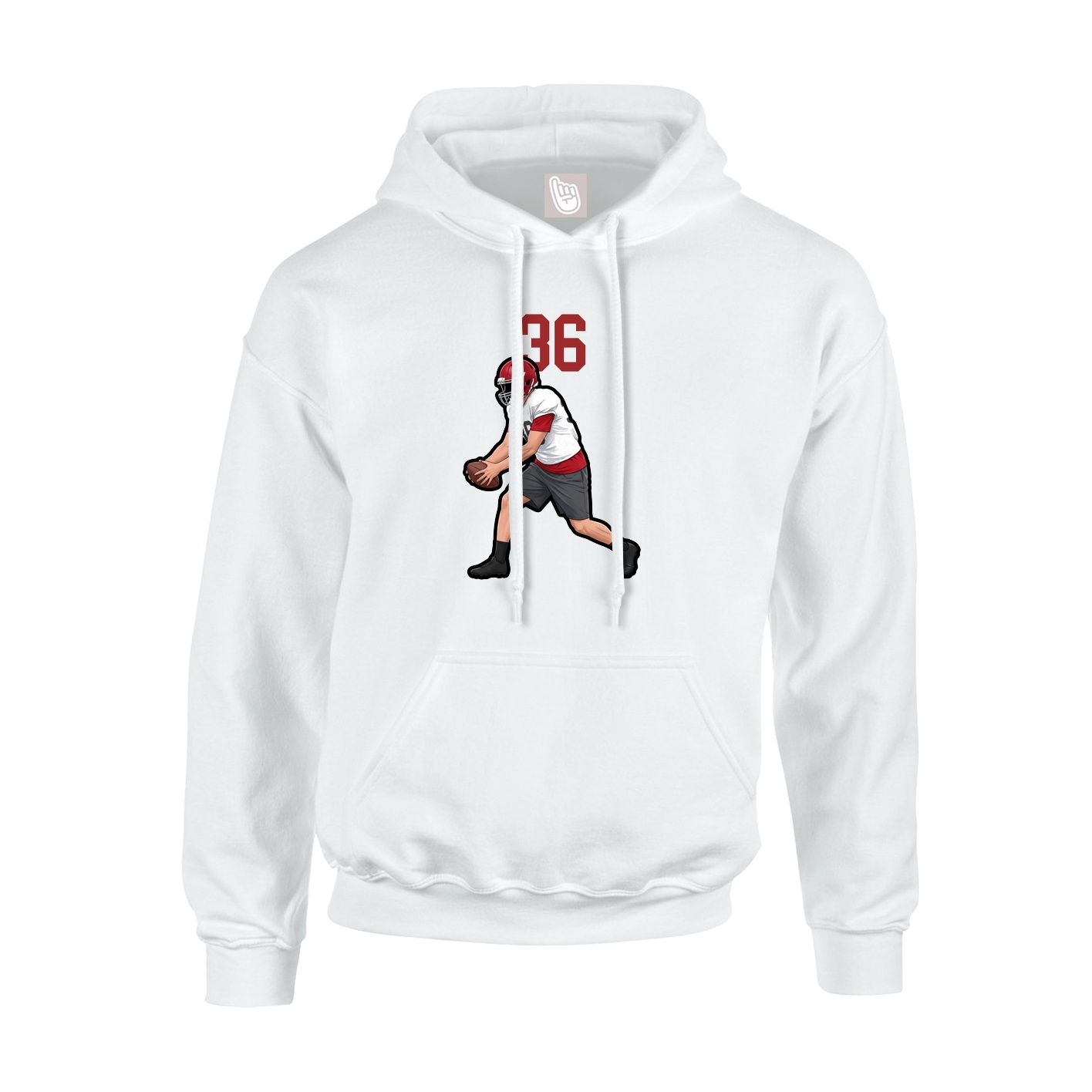 Youth Hoodie — Number Top in White