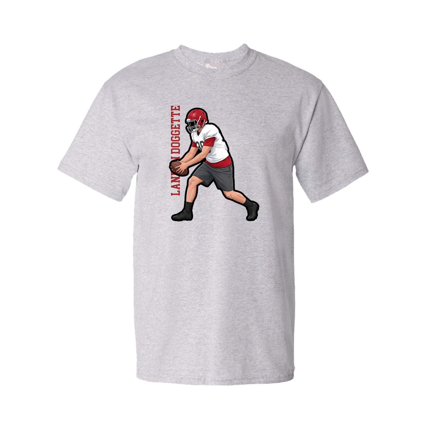 Youth Tee — Name Vertical in Grey