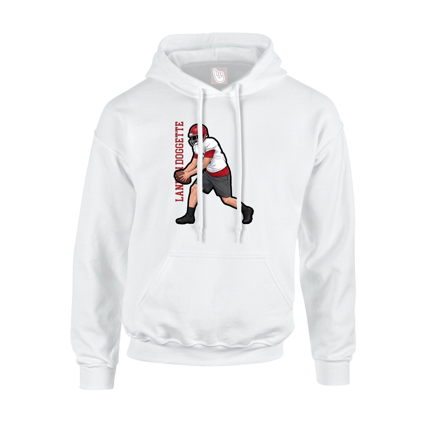 Youth Hoodie — Name Vertical in White