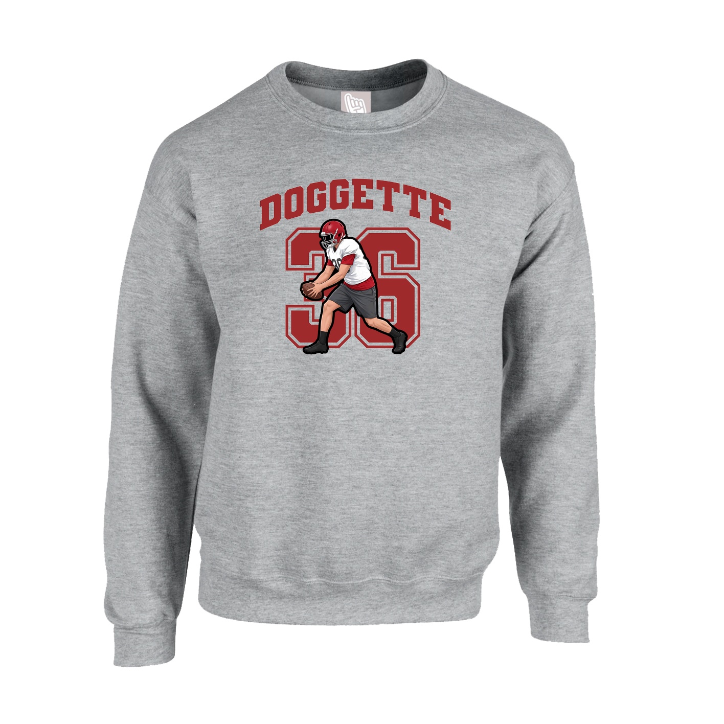 Fleece Crew — Number in Grey