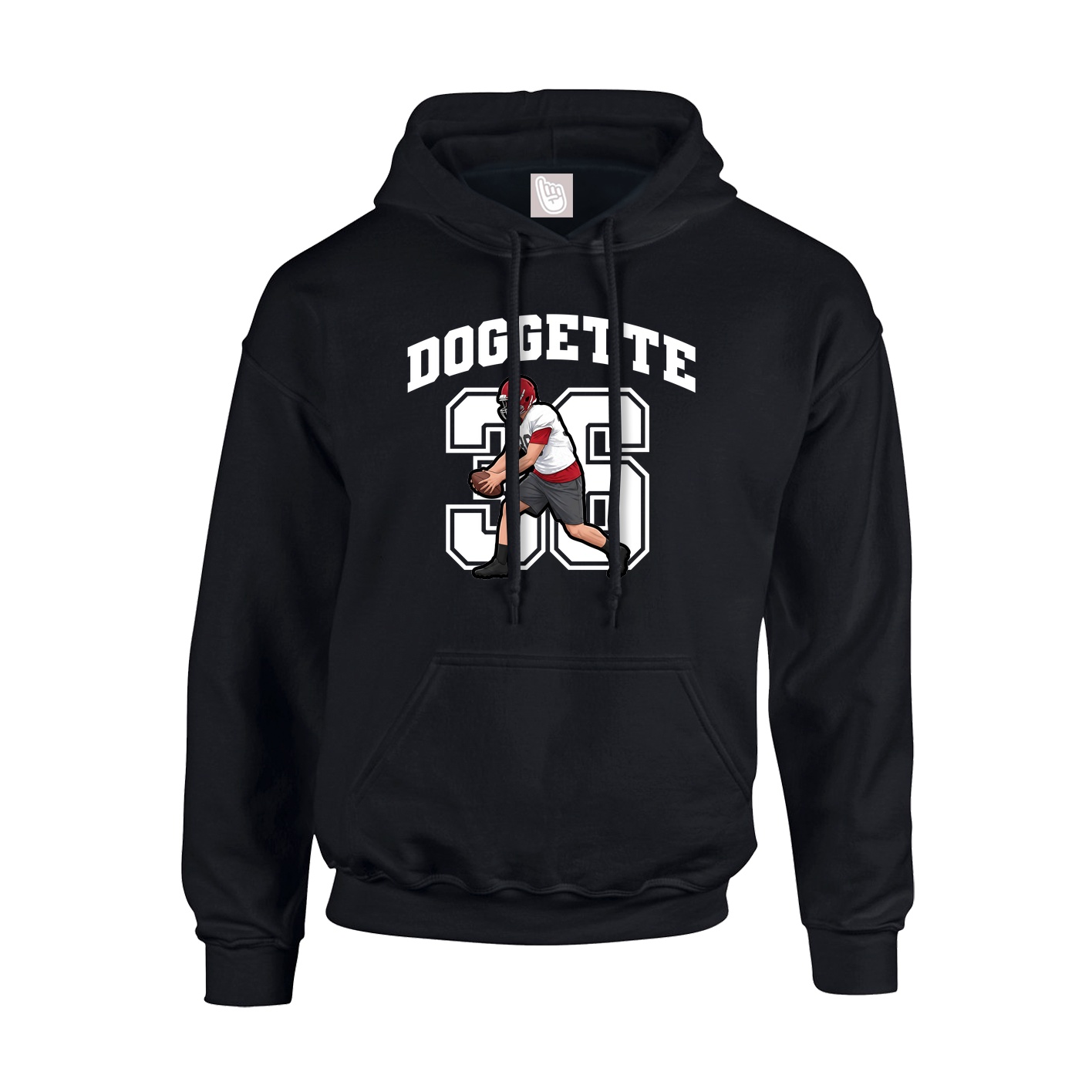 Youth Hoodie — Number in Black