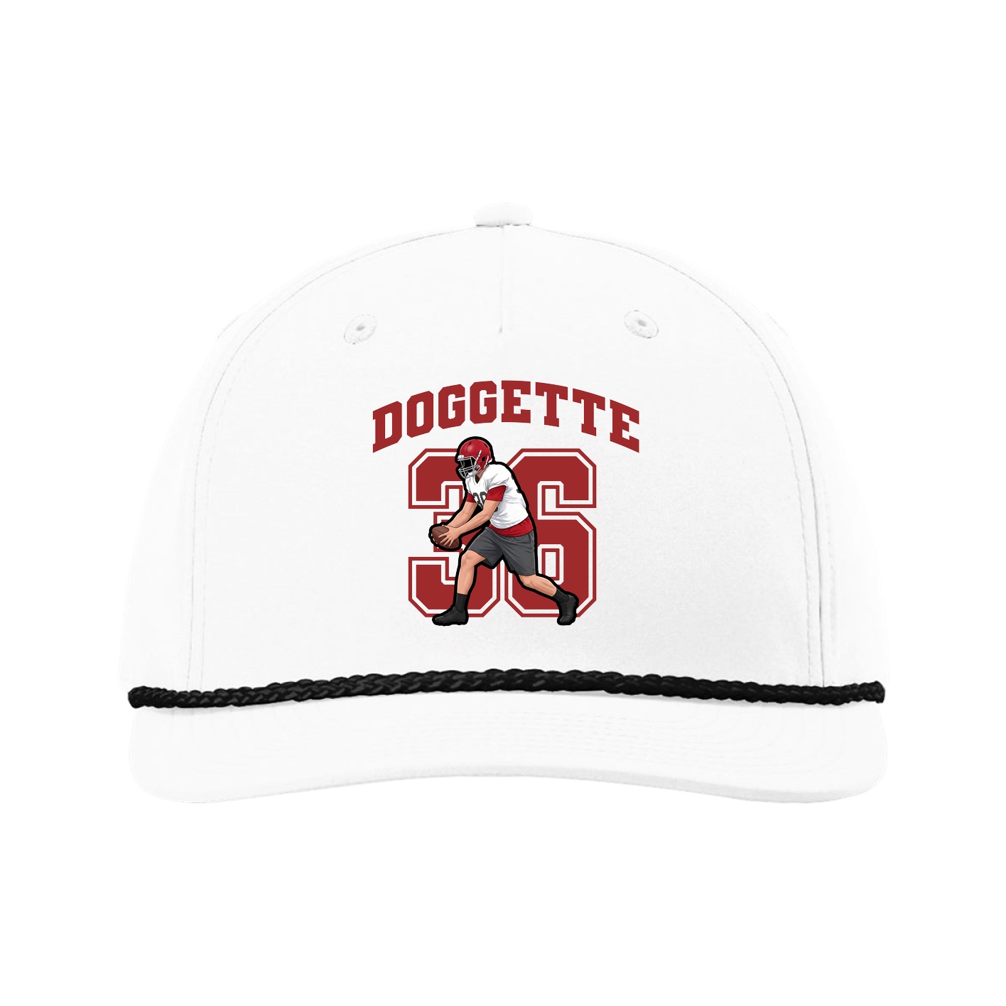 Five-Panel Classic Rope Cap — Number in White