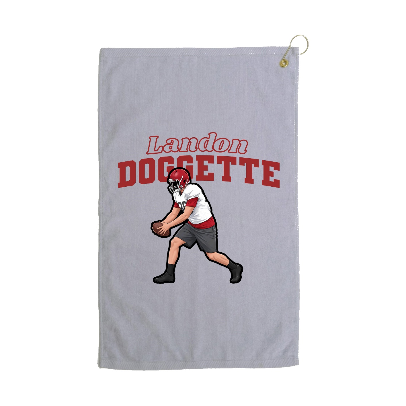 Golf Towel — Name Arch in Grey