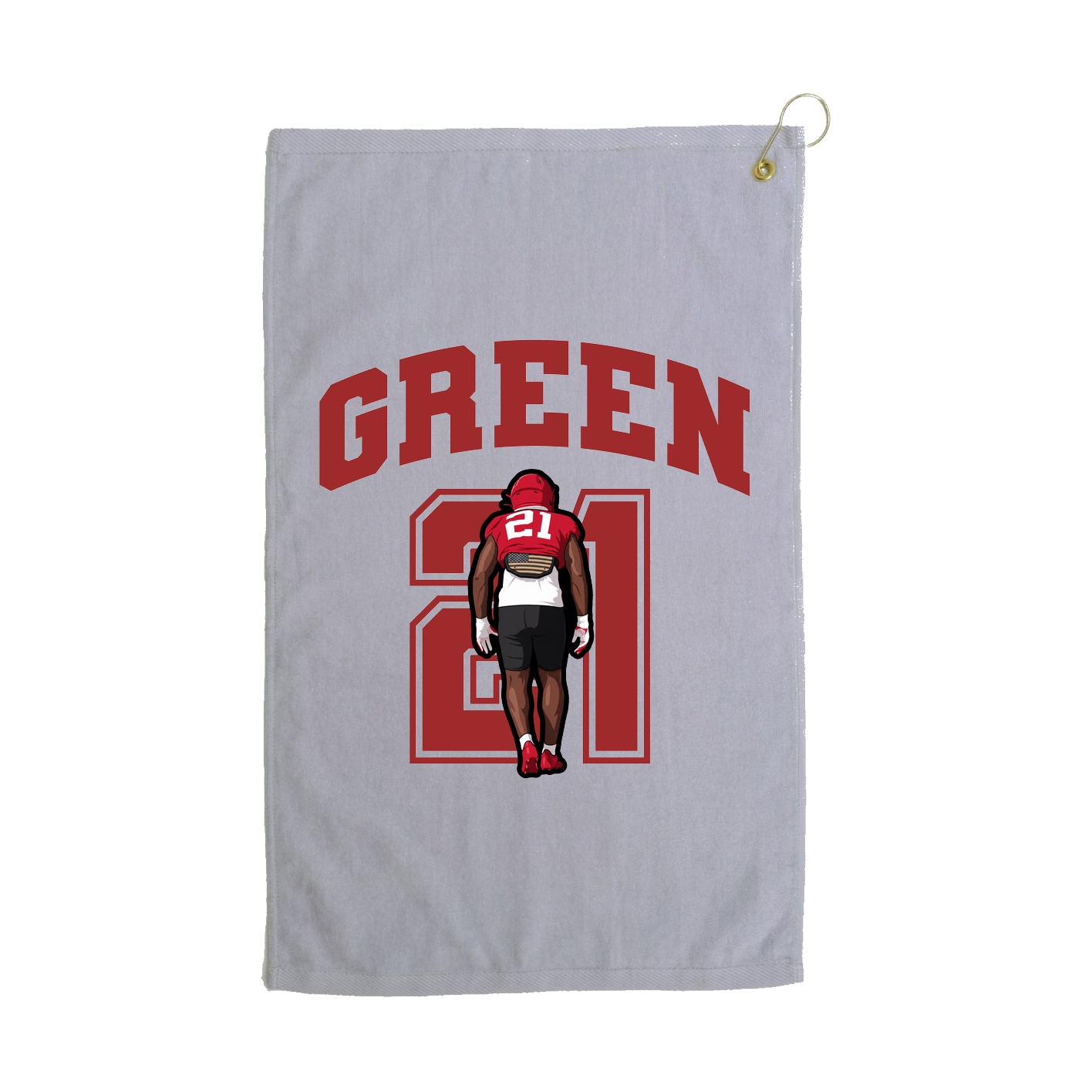 Golf Towel — Number in Grey
