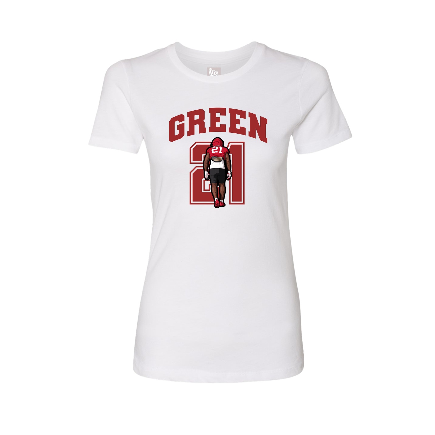 Fitted Women's Tee — Number in White