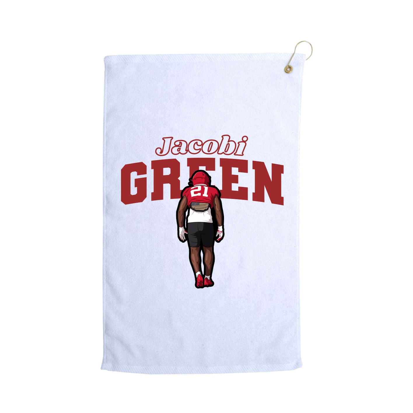 Golf Towel — Name Arch in White
