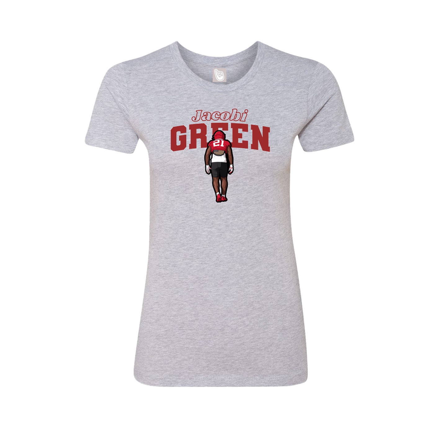 Fitted Women's Tee — Name Arch in Grey