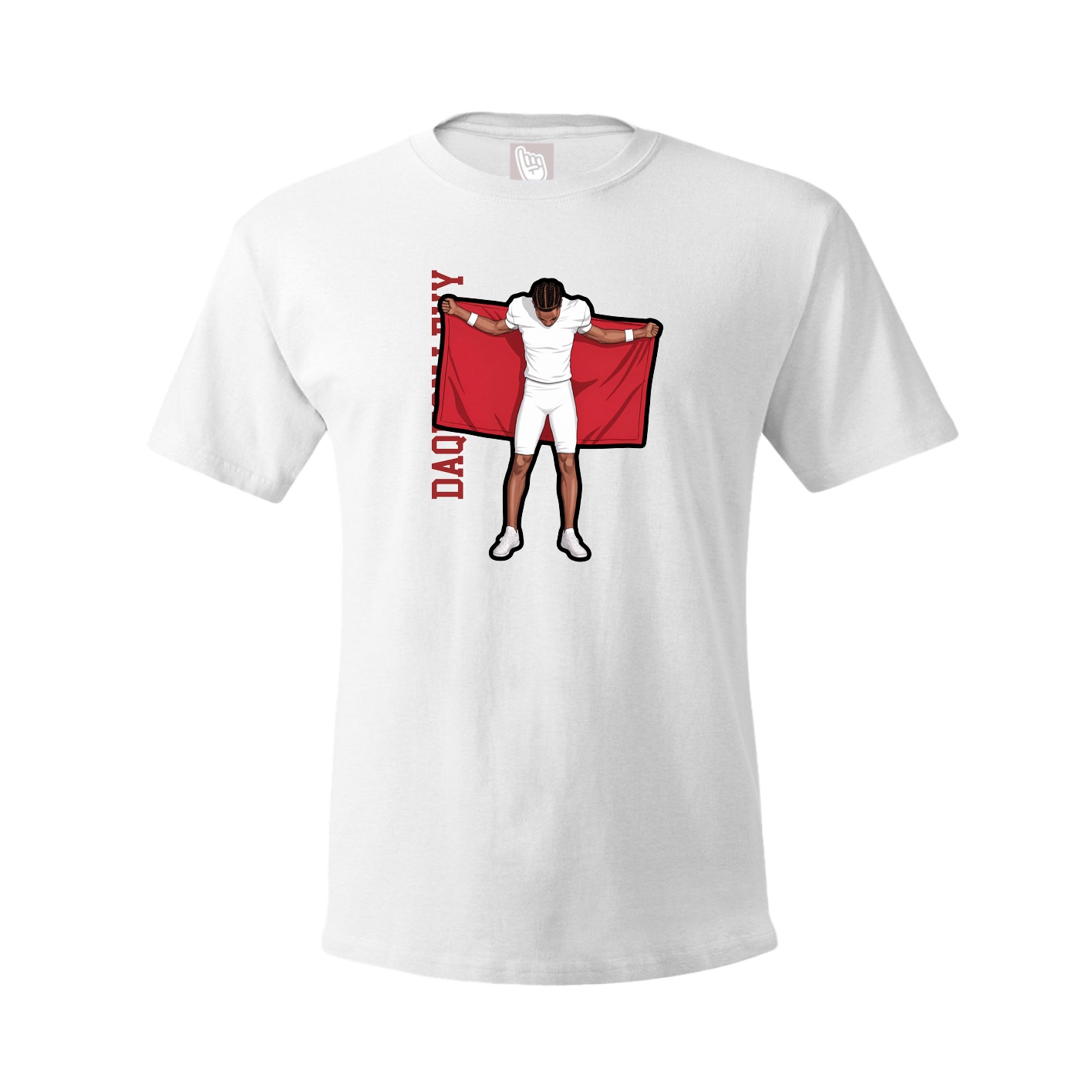 Youth Tee — Name Vertical in White