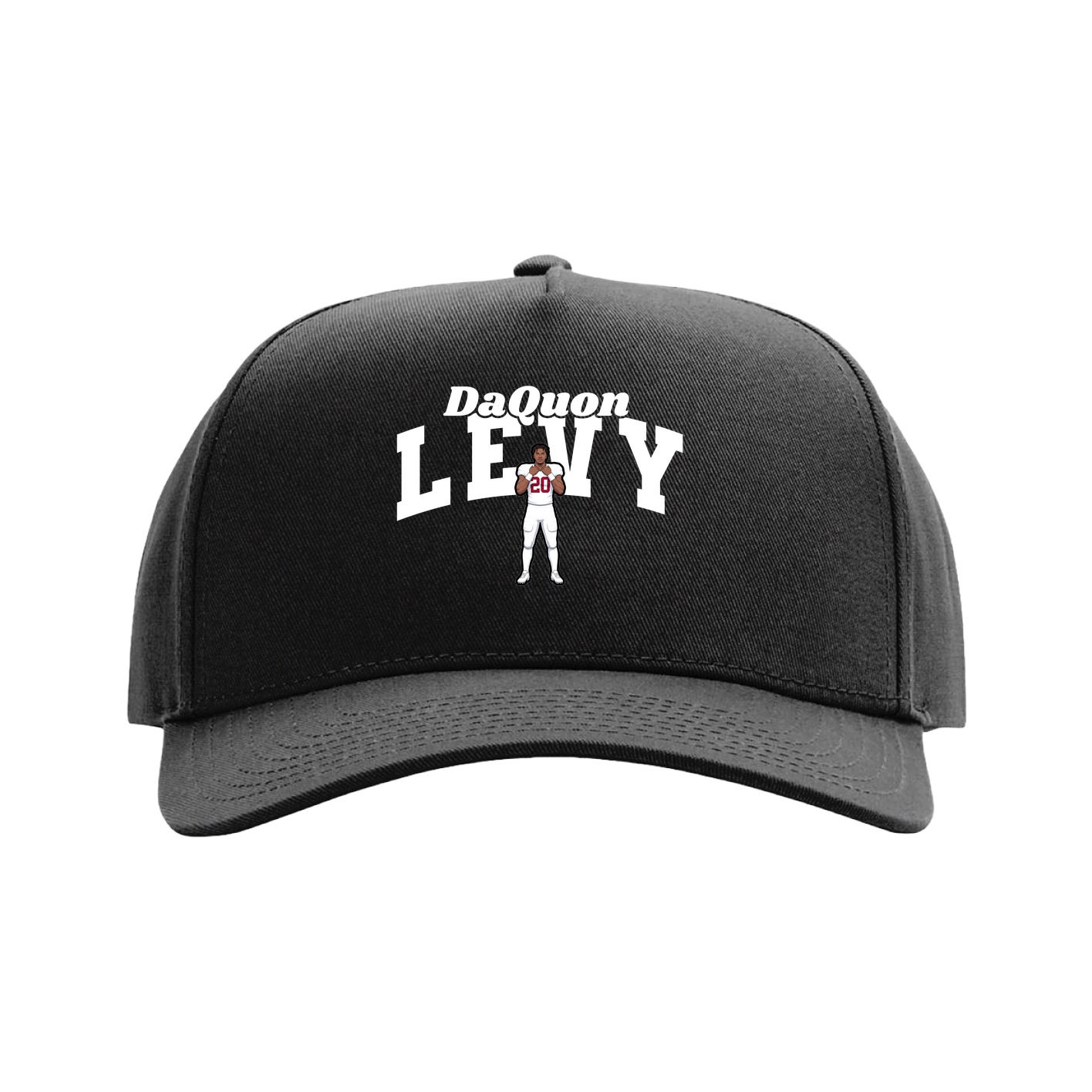 Full Fabric Five-Panel Champ Cap — Signature Arch in Black