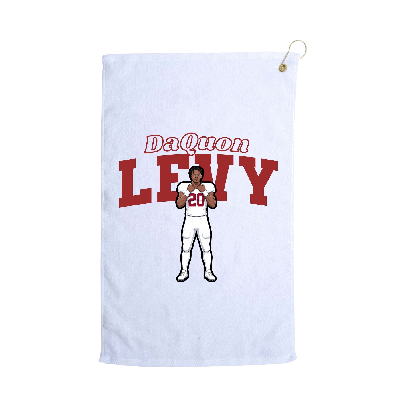 Golf Towel — Name Arch in White