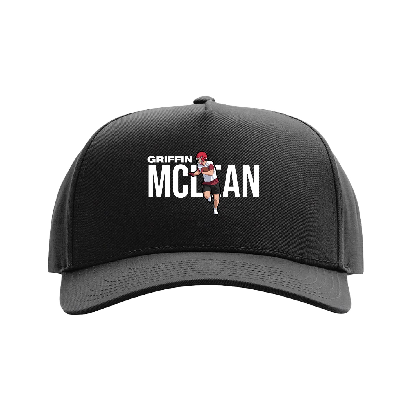 Full Fabric Five-Panel Champ Cap — Player Name in Black