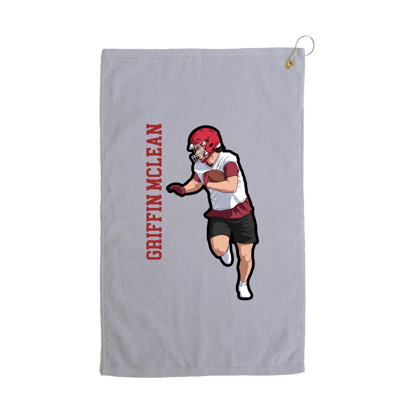 Golf Towel — Name Vertical in Grey