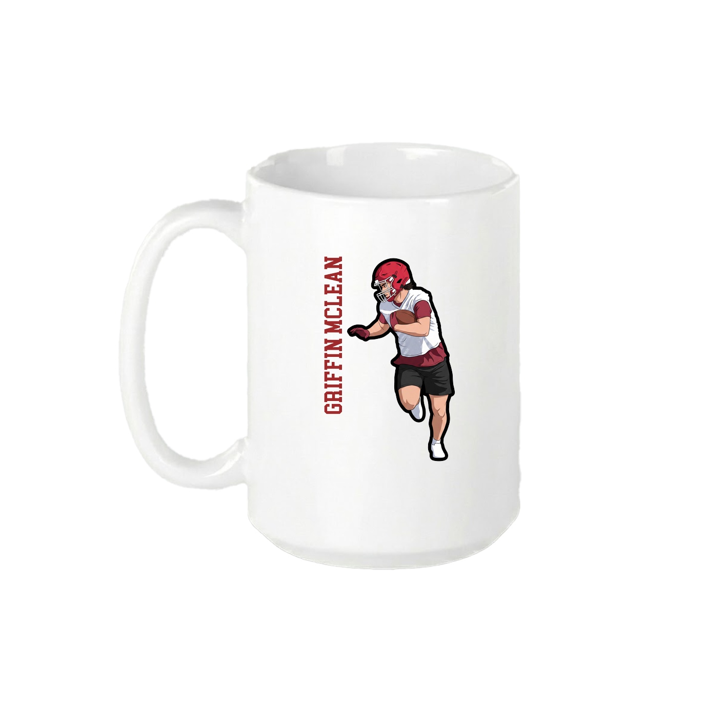 15oz Coffee Mug — Name Vertical in White