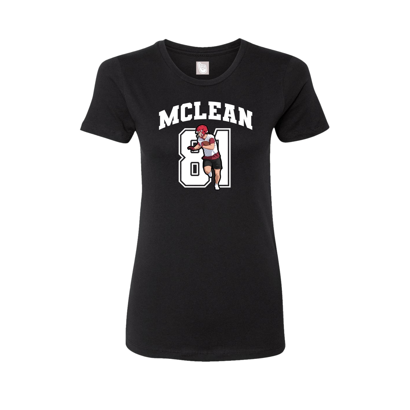 Fitted Women's Tee — Number in Black