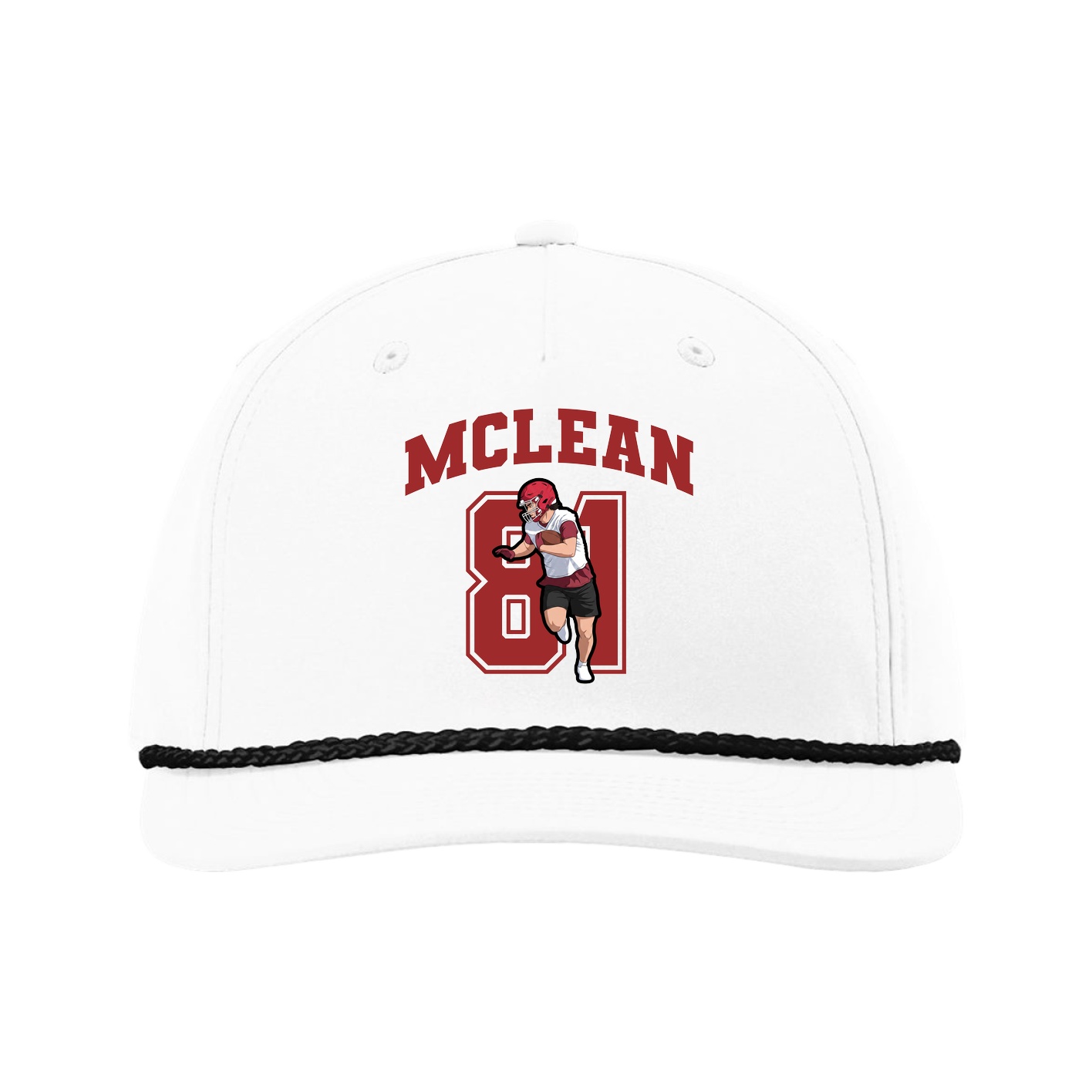 Five-Panel Classic Rope Cap — Number in White