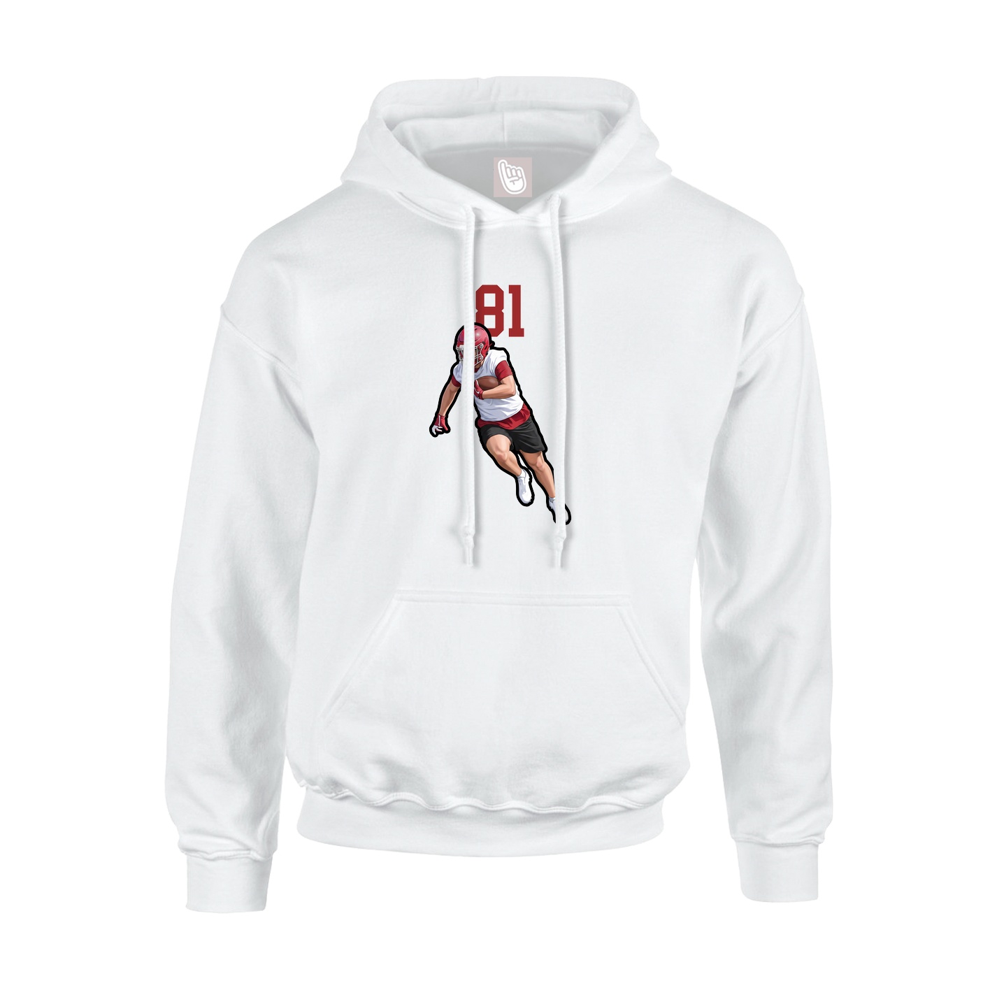 Youth Hoodie — Number Top in White