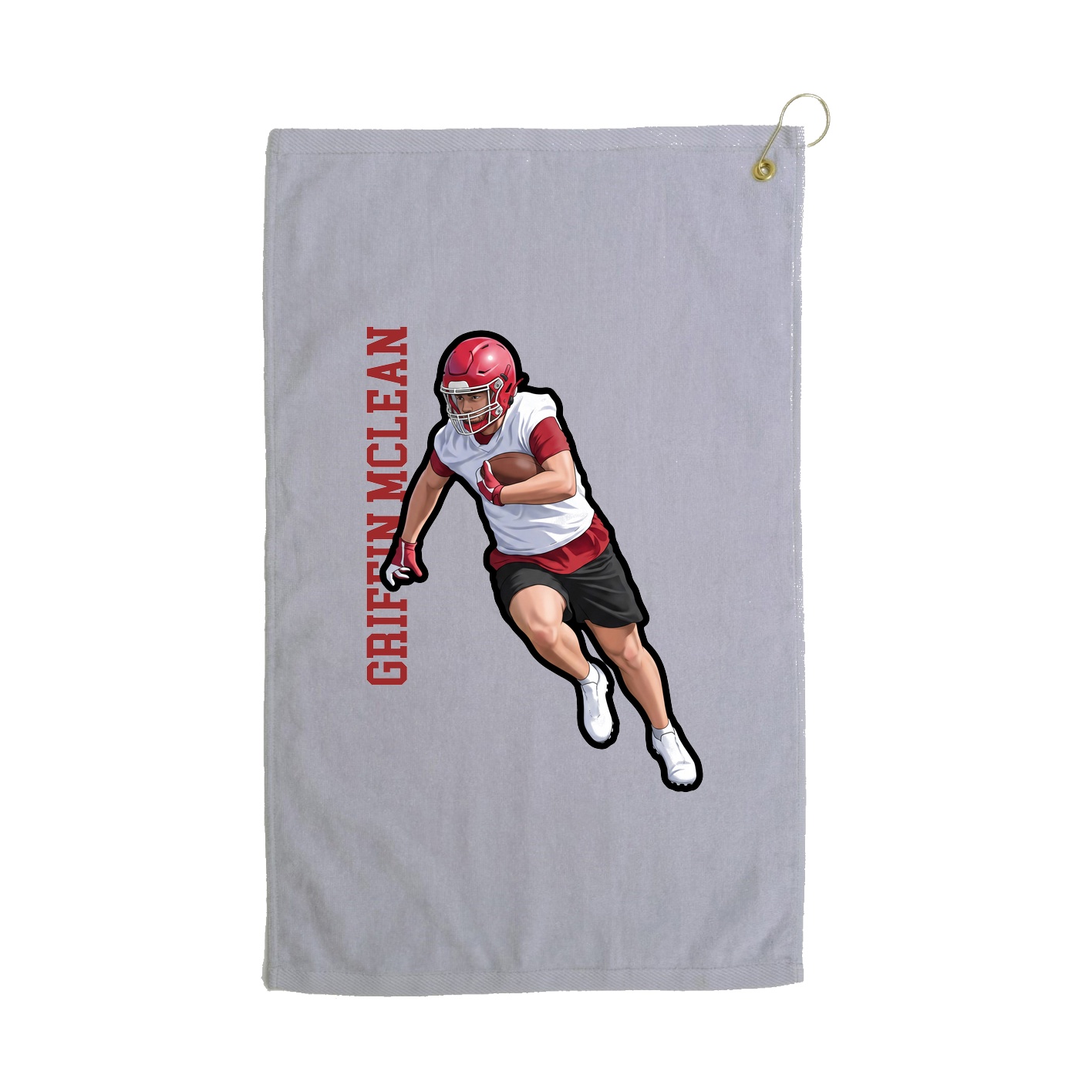 Golf Towel — Name Vertical in Grey