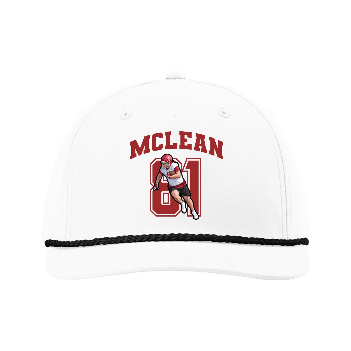 Five-Panel Classic Rope Cap — Number in White