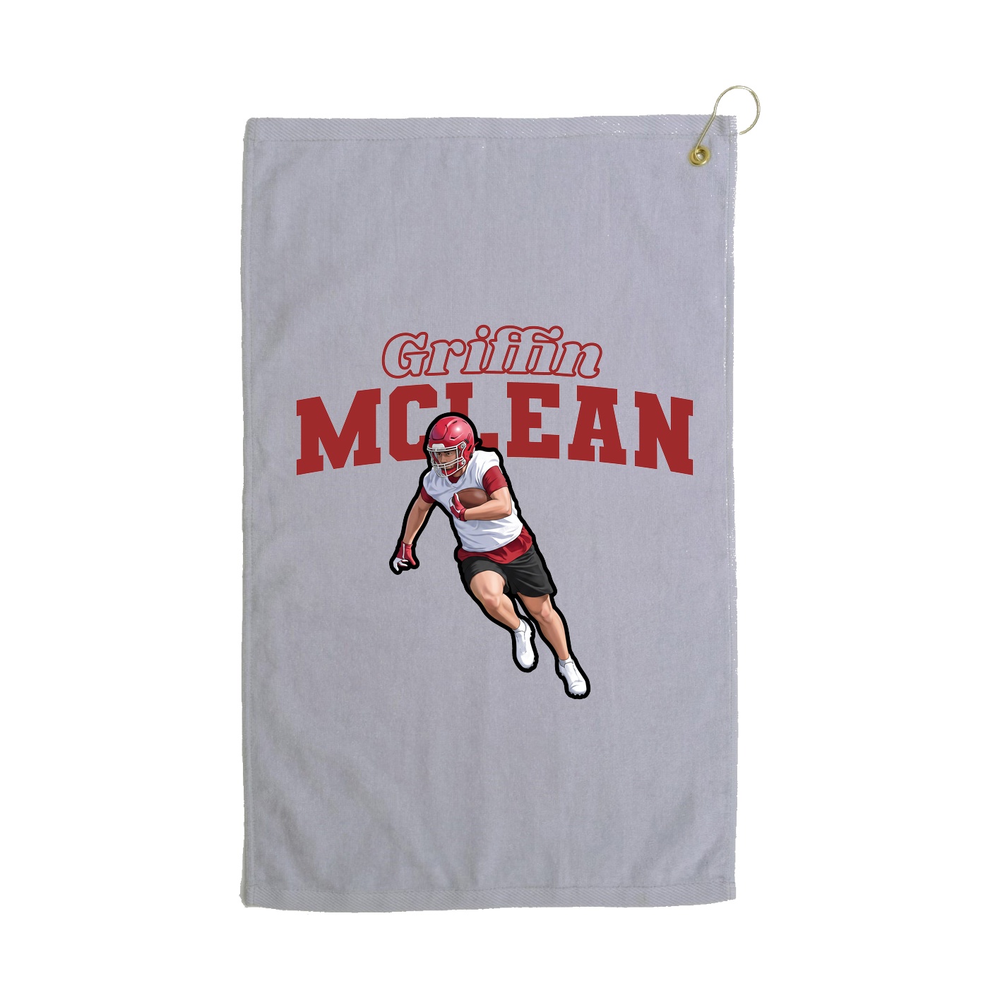 Golf Towel — Name Arch in Grey