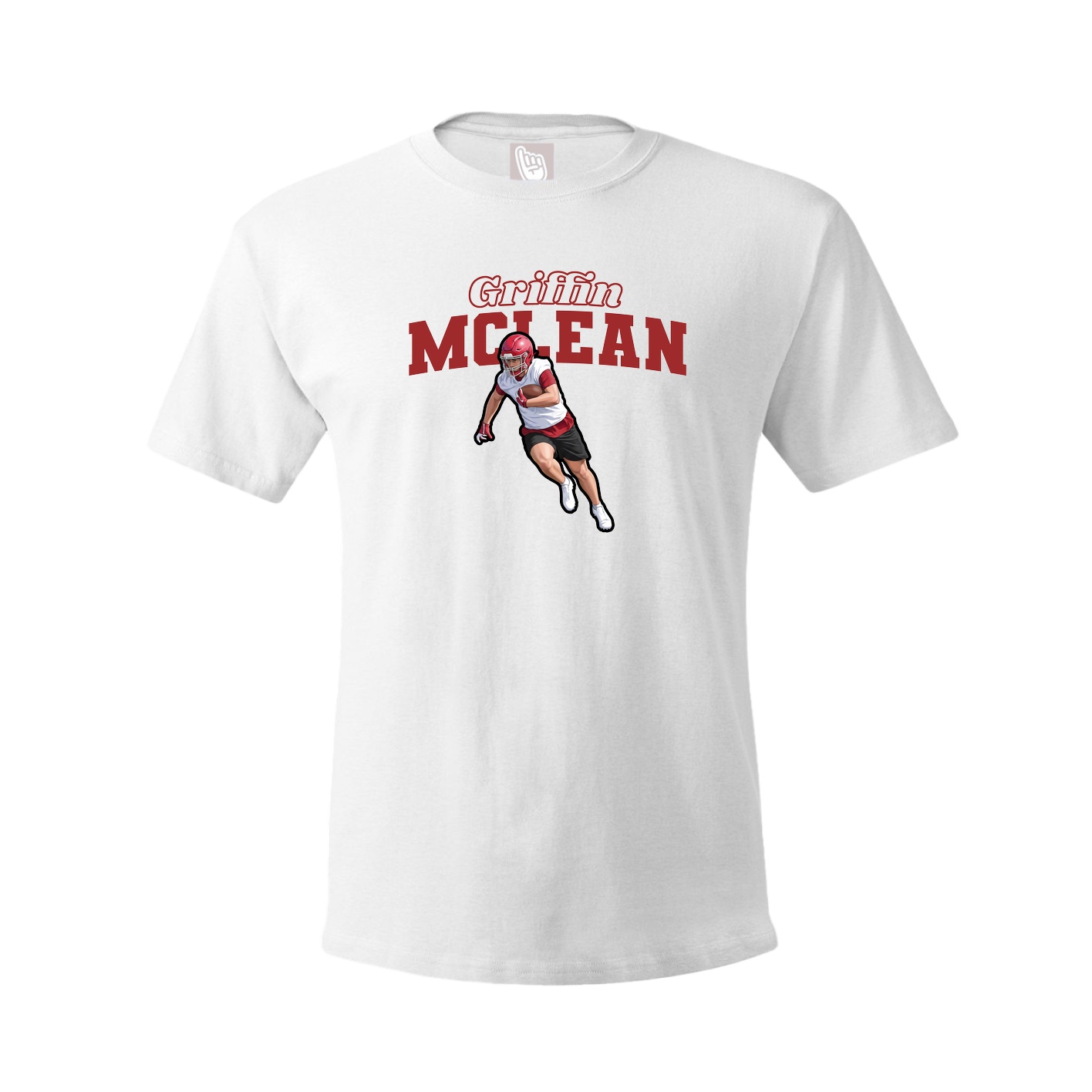 Youth Tee — Name Arch in White