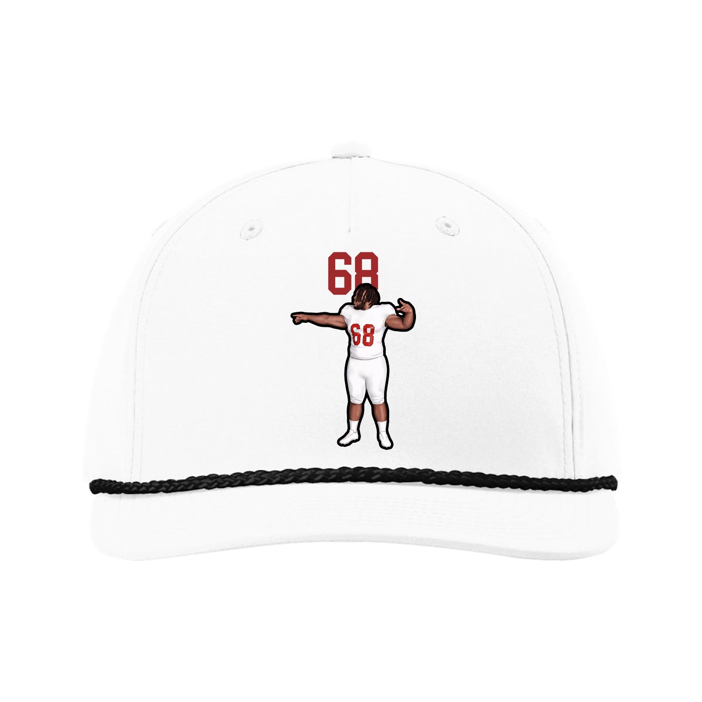 Five-Panel Classic Rope Cap — Number Top in White