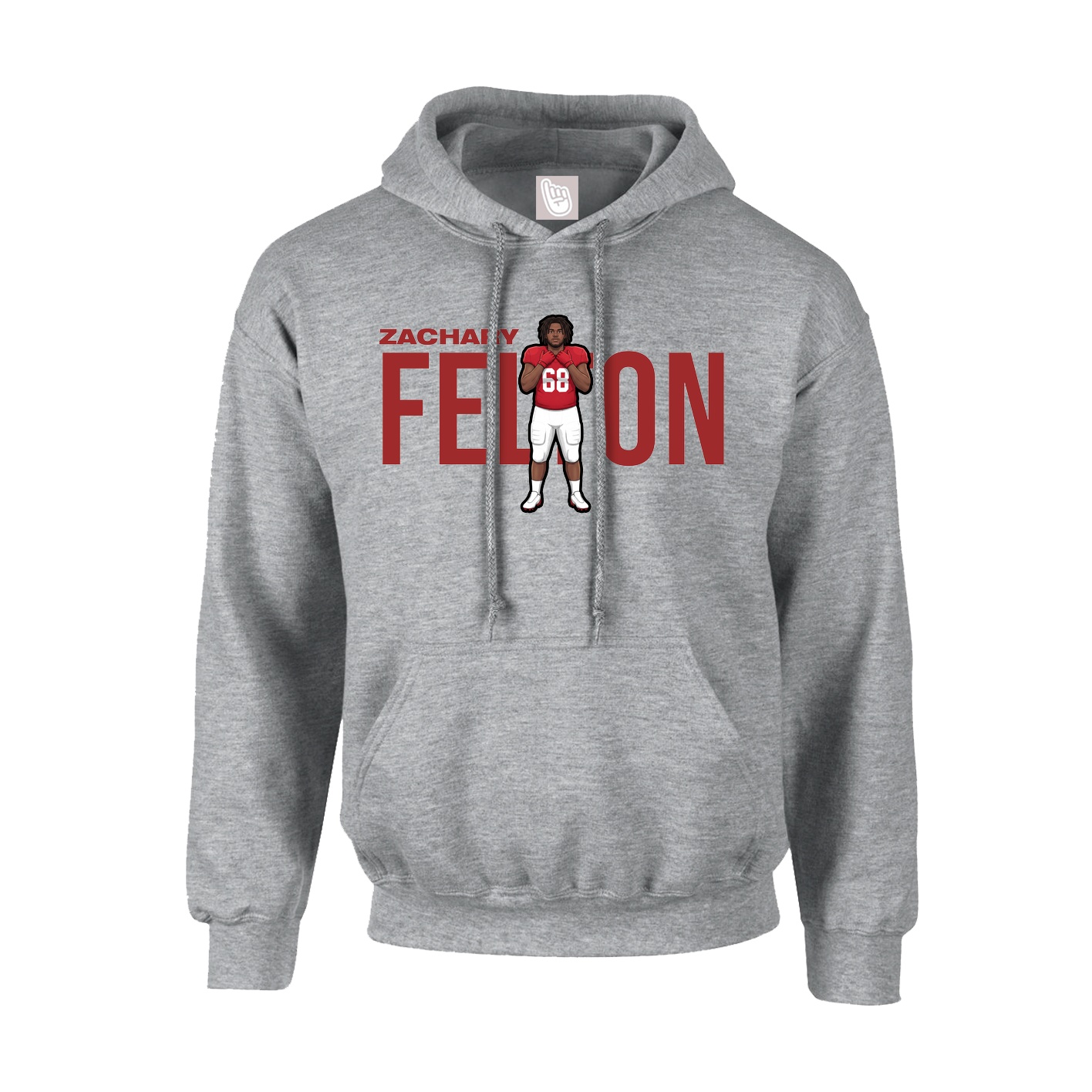 Youth Hoodie — Player Name in Grey