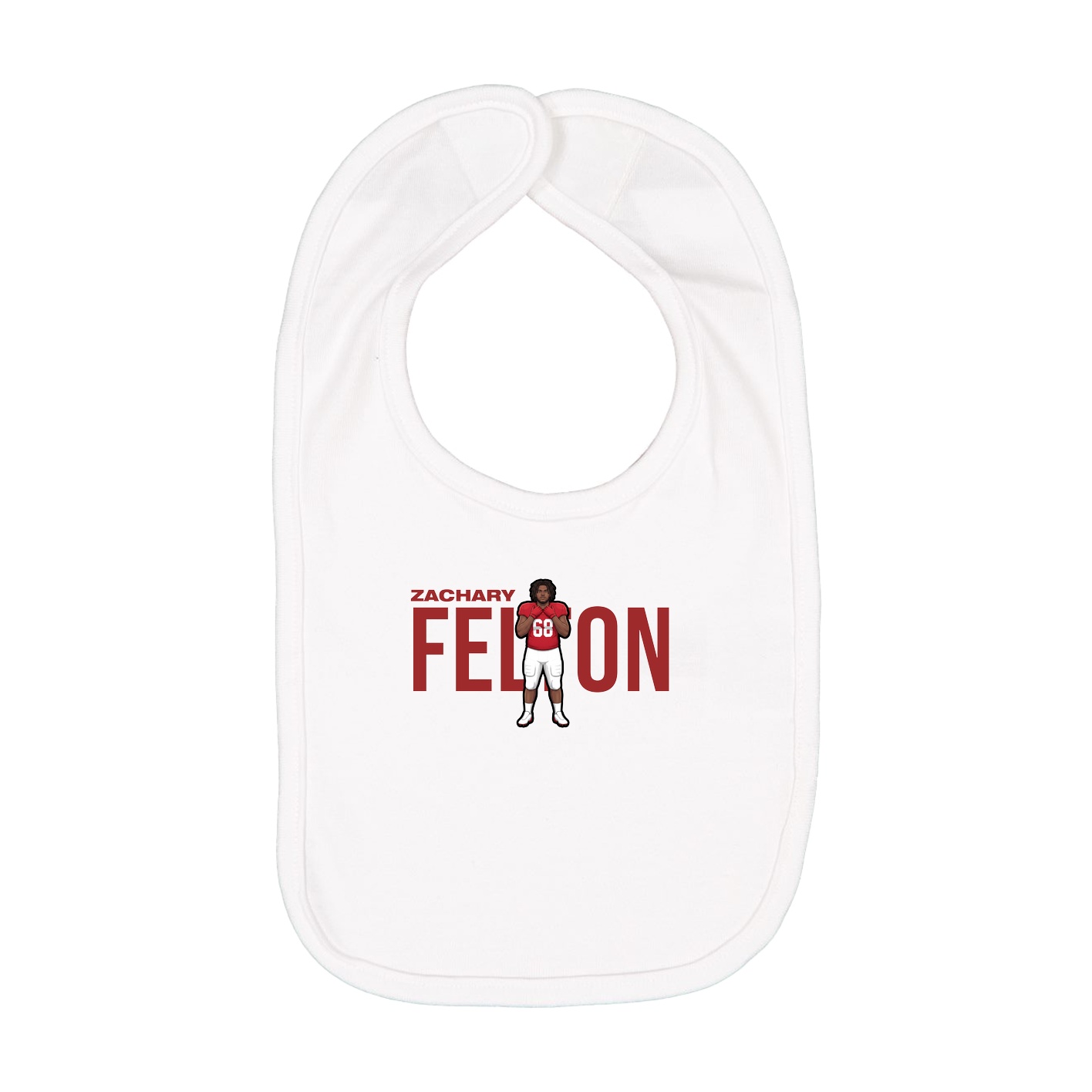 Infant Bib — Player Name in White