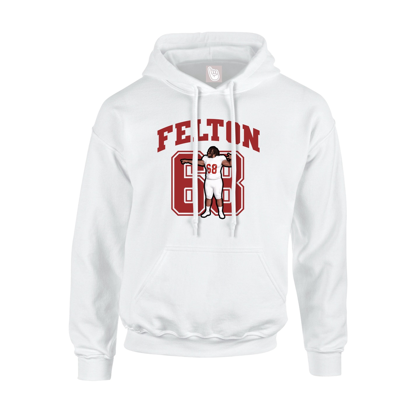 Hoodie — Number in White